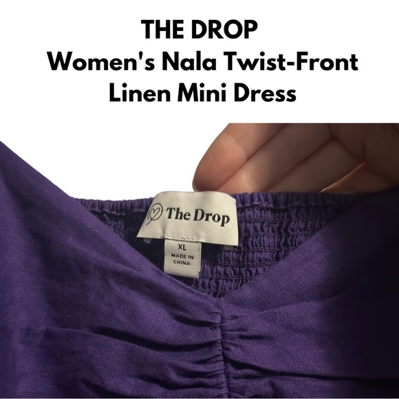 THE DROP - Women's Nala Twist-Front
 Linen Mini  Dress - XL *NWOT* - Picture 9 of 10